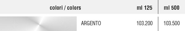 Палитра цветов краски TIXE «Silver Paint For Indoor Solvent Based»