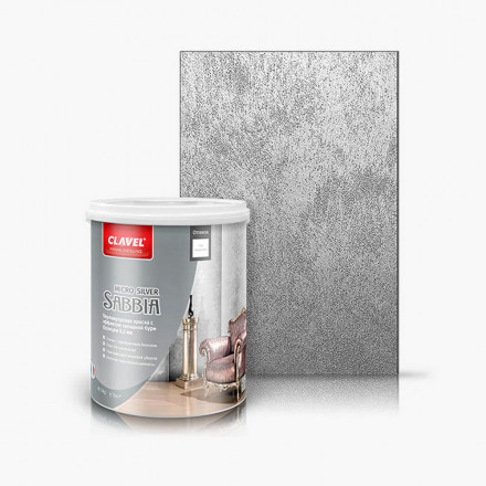 Декоративная краска Clavel «Sabbia Micro», Silver