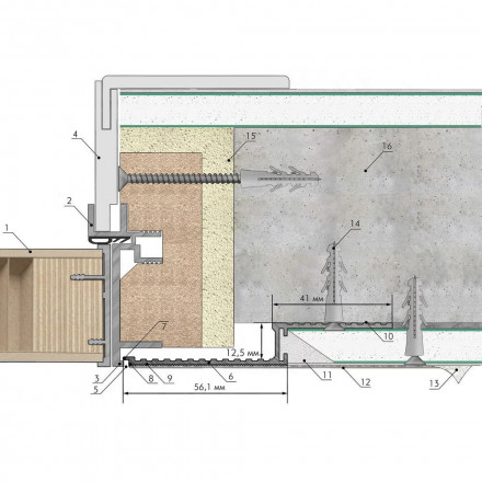 Рейка теневая Laconistiq «Micro» (скрытый наличник)