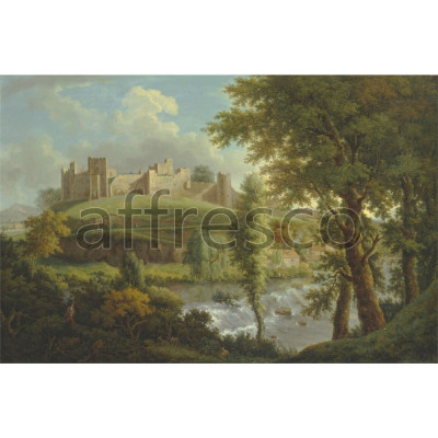 Фреска Affresco, Samuel Scott Ludlow Castle with Dinham Weir from the South West