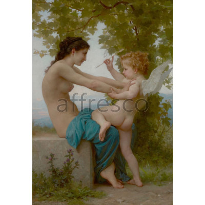 Фреска Affresco, William Adolphe Bouguereau A Young Girl Defending Herself against Eros