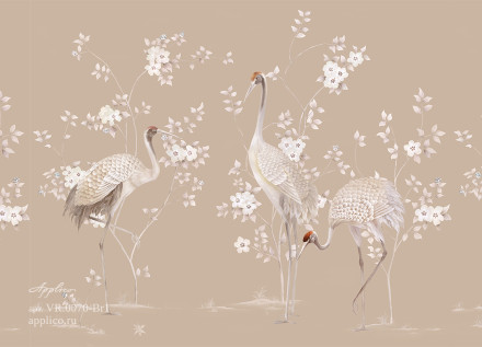 Фреска Applico Four «Журавли», OP VR.0070-Br1