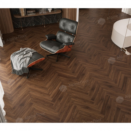 Ламинат Alpine Floor Herringbone 12 «Орех Трентино», LF105-12