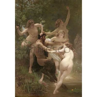 Фреска Affresco, William Adolphe Bouguereau Nymphs and Satyr