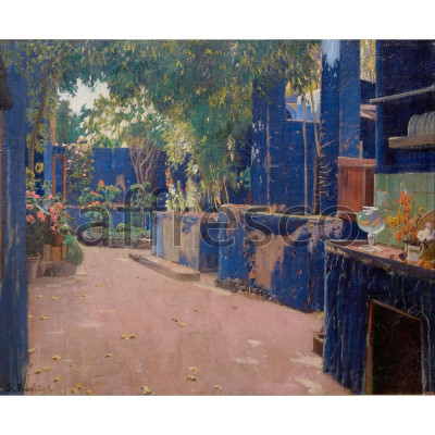Фреска Affresco, Santiago Rusinol Blue Courtyard Arenys de Munt