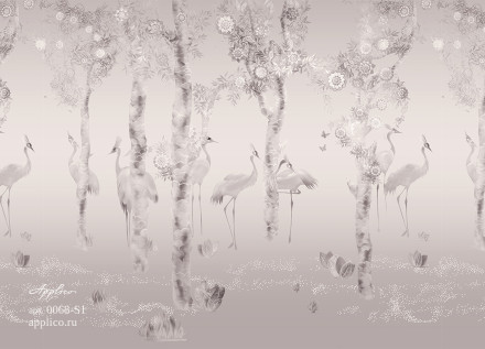 Фреска Applico Four «Журавлиная роща», OP 0068-S1