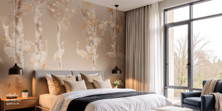 Фреска Applico Four «Журавлиная роща», OP 0068-Br2