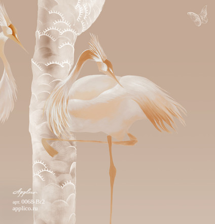 Фреска Applico Four «Журавлиная роща», OP 0068-Br2