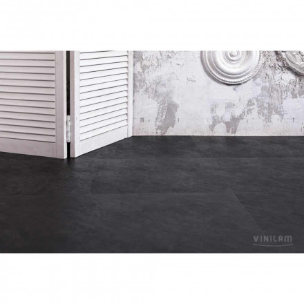 ПВХ-плитка Vinilam Ceramo Vinilam Stone «Сланцевый Чёрный», 61607