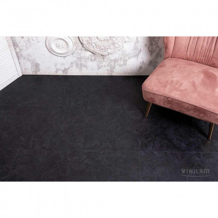 ПВХ-плитка Vinilam Ceramo Vinilam Stone «Сланцевый Чёрный», 61607