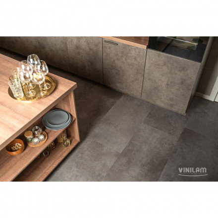 ПВХ-плитка Vinilam Ceramo Vinilam Stone «Цемент Стальной», 71610