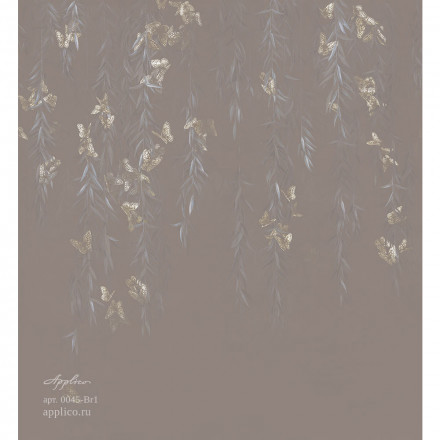 Фреска Applico Three «Бабочки в листве», 0045-Br1