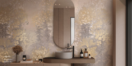 Фреска Applico Four «Цветы и бабочки», OP 0064-Br1