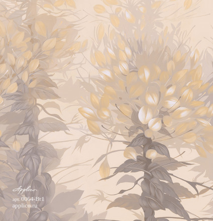 Фреска Applico Four «Цветы и бабочки», OP 0064-Br1