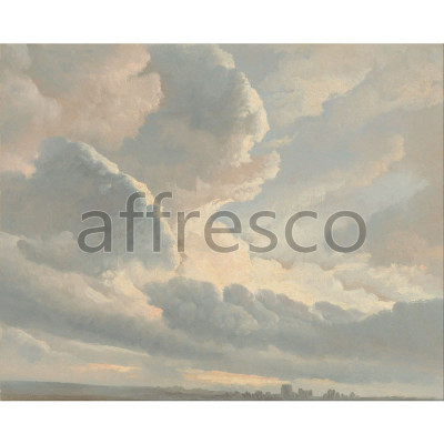 Фреска Affresco, Simon Alexandre Clement Denis Flemish Study of Clouds with a Sunset near Rome