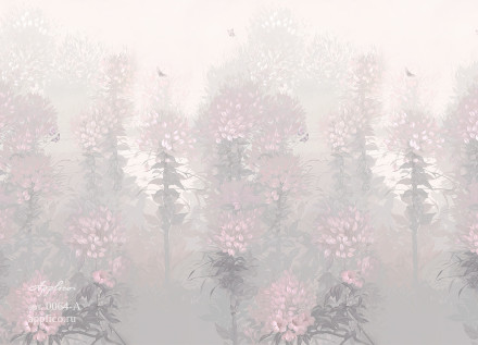 Фреска Applico Four «Цветы и бабочки», OP 0064-A