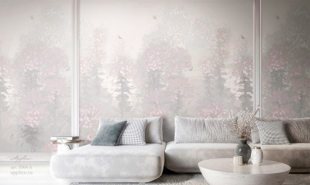 Фреска Applico Four «Цветы и бабочки», OP 0064-A