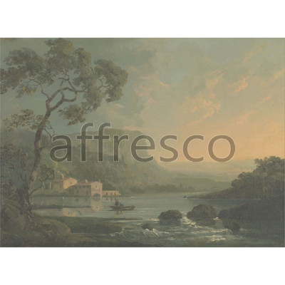 Фреска Affresco, William Hodges Landscape with Fishermen on a Lake