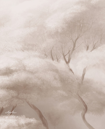 Фреска Applico Four «Деревья в облаках», OP 0062-B
