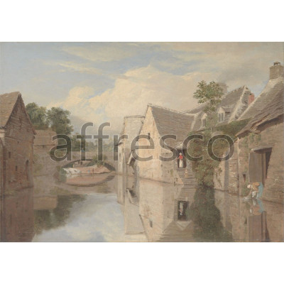 Фреска Affresco, William Linton Cottages by a River