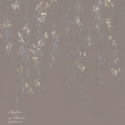 Фреска Applico Three «Бабочки в листве», 0045-Br1