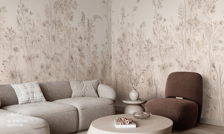 Фреска Applico Four «Ботанический барельеф», OP B 0075-M1