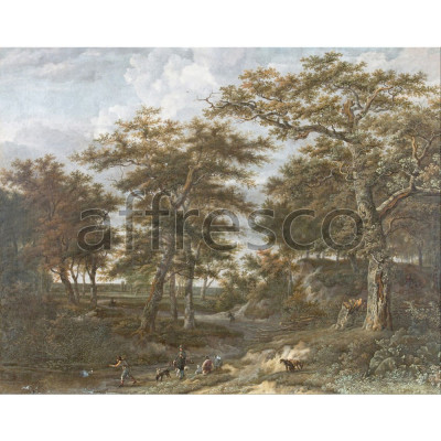 Фреска Affresco, Adriaen Hendricksz Verboom Landscape with hunters