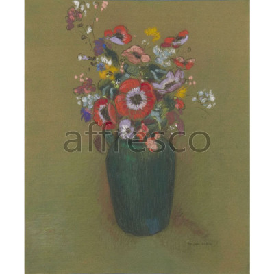 Фреска Affresco, Redon Odilon Vase of Flowers