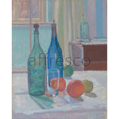 Фреска Affresco, Spencer Frederick Gore Blue and Green Bottles and Oranges