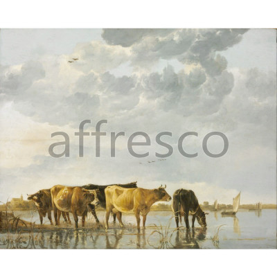 Фреска Affresco, Aelbert Cuyp Cows in a River