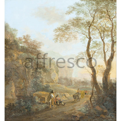 Фреска Affresco, Studio of Jan Both An ox cart in the landscape