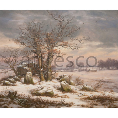 Фреска Affresco, J.C. Dahl Winter Landscape near Vordingborg Denmark
