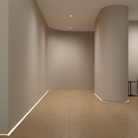 Теневой плинтус Laconistiq «Light» (под подсветку для радиальных стен)