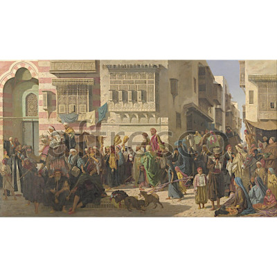 Фреска Affresco, Robert Dowling A Sheikh and his son entering Cairo on their return from a pilgrimage to Mecca