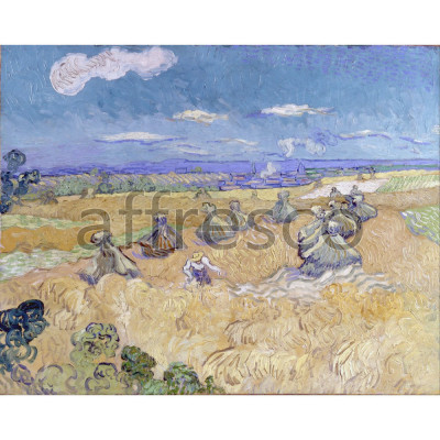 Фреска Affresco, Vincent van Gogh Wheat Fields with Reaper Auvers