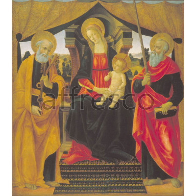 Фреска Affresco, Vincenzo Frediani Virgin and Child between Saint Peter and Saint Paul