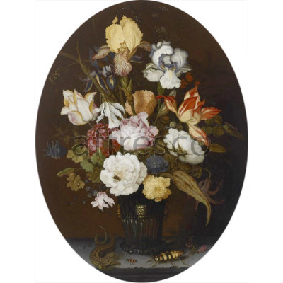 Фреска Affresco, Balthasar van der Ast Still Life of Flowers in a Glass Vase