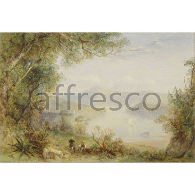 Фреска Affresco, Thomas Creswick View on the Hudson River