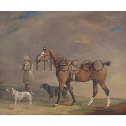 Фреска Affresco, Edwin W. Cooper of Beccles A Sportsman with Shooting Pony and Gun Dogs