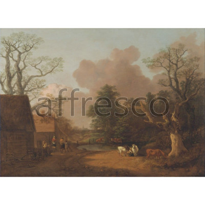 Фреска Affresco, Thomas Gainsborough Landscape with Milkmaid