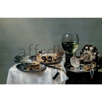 Фреска Affresco, Willem Claesz Heda Breakfast Table with Blackberry Pie