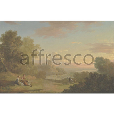 Фреска Affresco, Thomas Jones An Imaginary Landscape with a Traveller and Figures Overlooking the Bay of Baiae