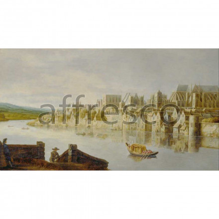 Фреска Affresco, Claude de Jongh The Thames at Westminster Stairs